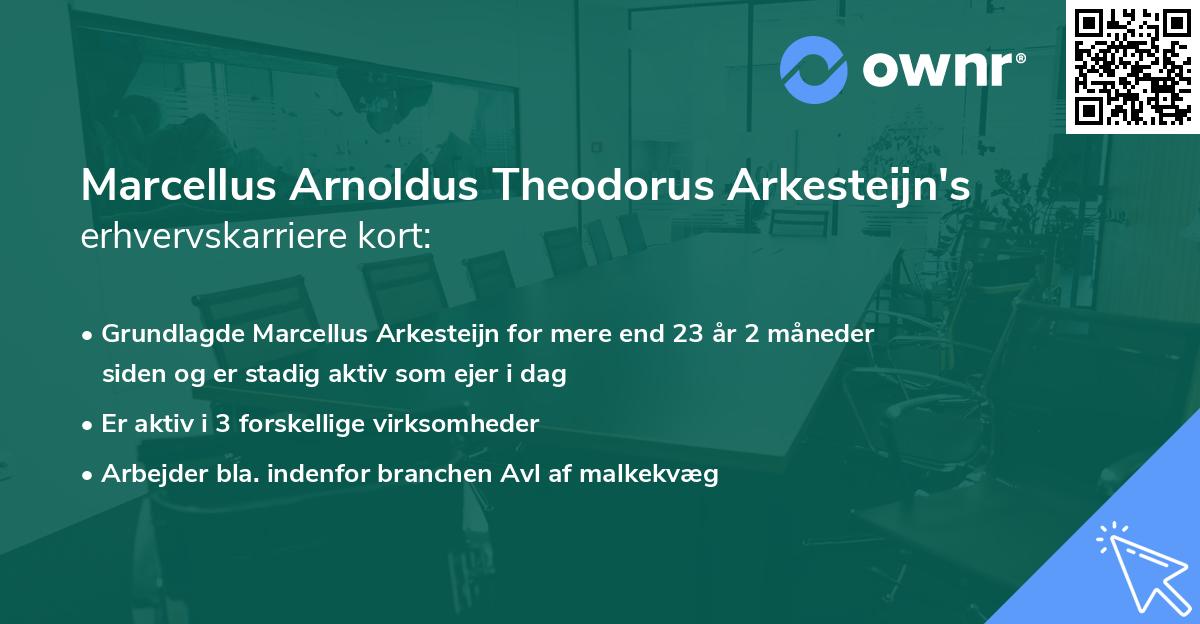 Marcellus Arnoldus Theodorus Arkesteijn's erhvervskarriere kort