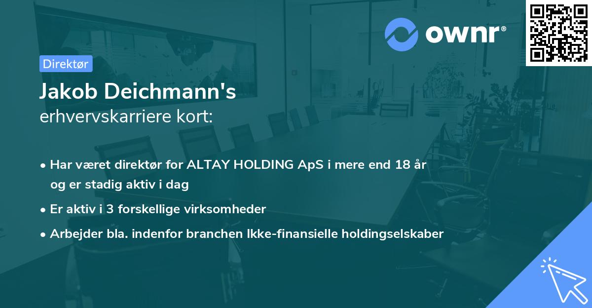 Jakob Deichmann's erhvervskarriere kort