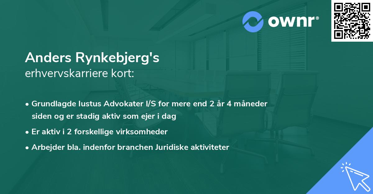 Anders Rynkebjerg's erhvervskarriere kort