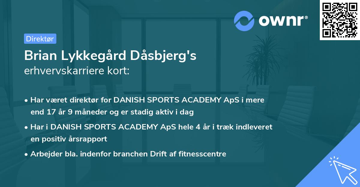 Brian Lykkegård Dåsbjerg's erhvervskarriere kort