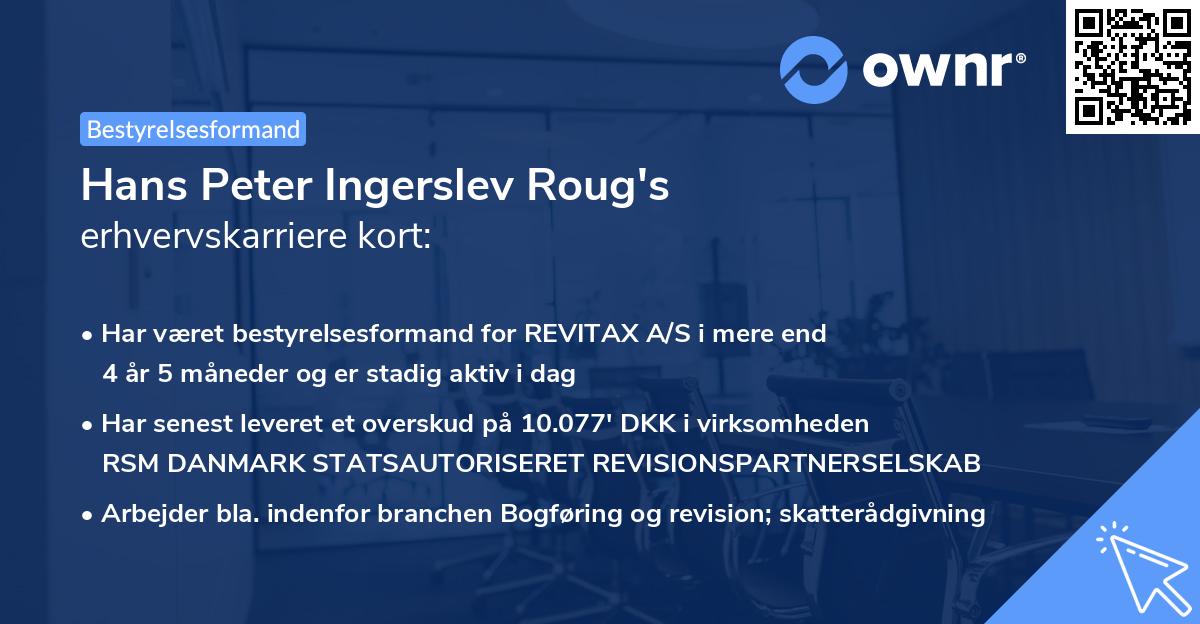 Hans Peter Ingerslev Roug's erhvervskarriere kort