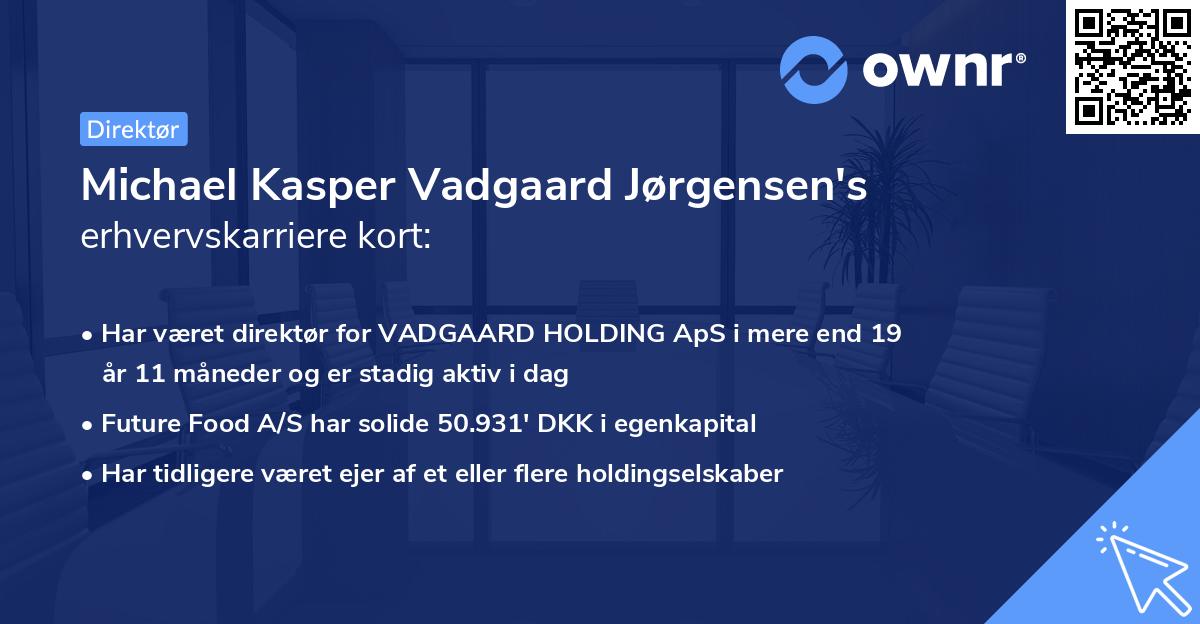 Michael Kasper Vadgaard Jørgensen's erhvervskarriere kort