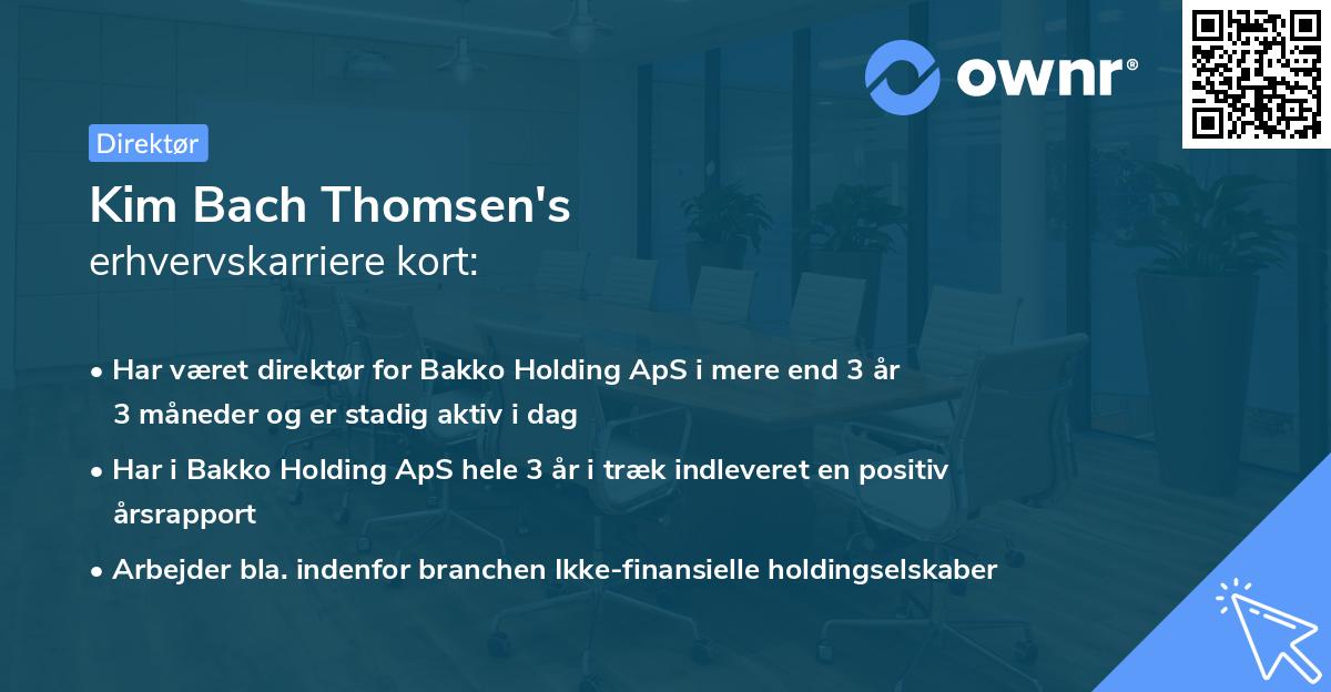 Kim Bach Thomsen's erhvervskarriere kort