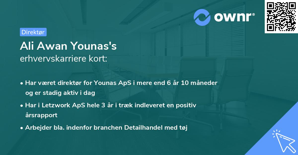 Ali Awan Younas's erhvervskarriere kort