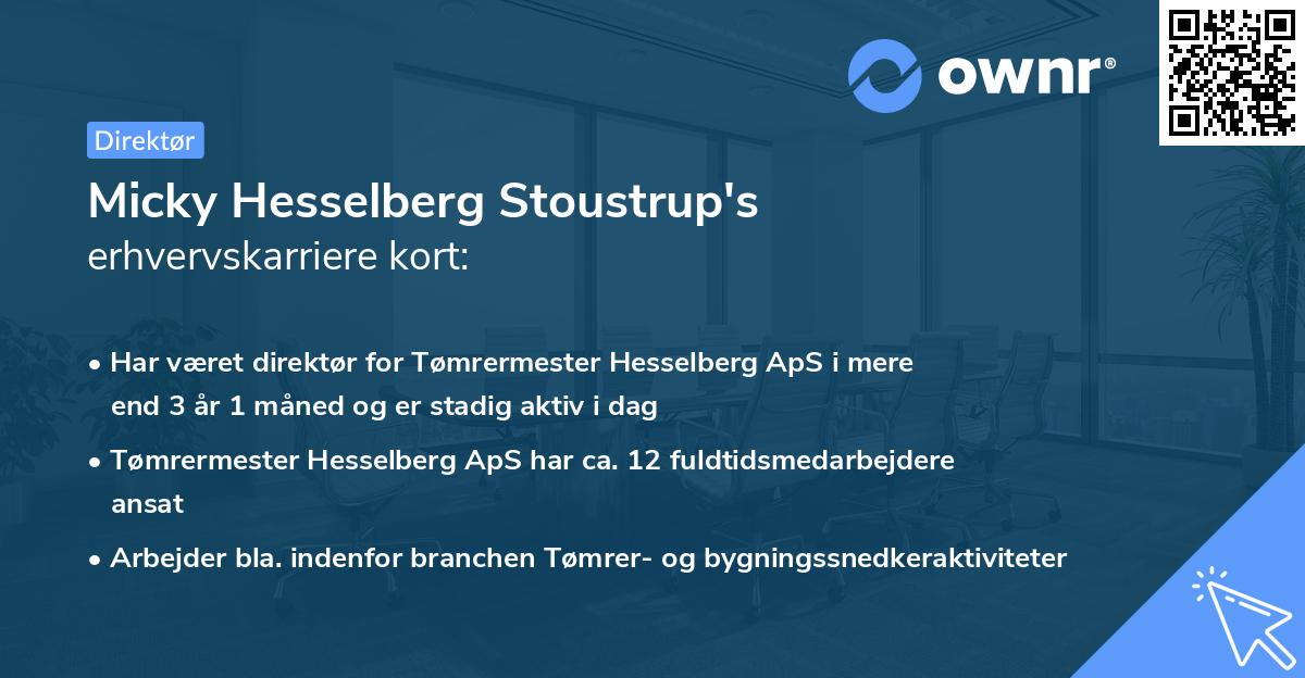 Micky Hesselberg Stoustrup's erhvervskarriere kort