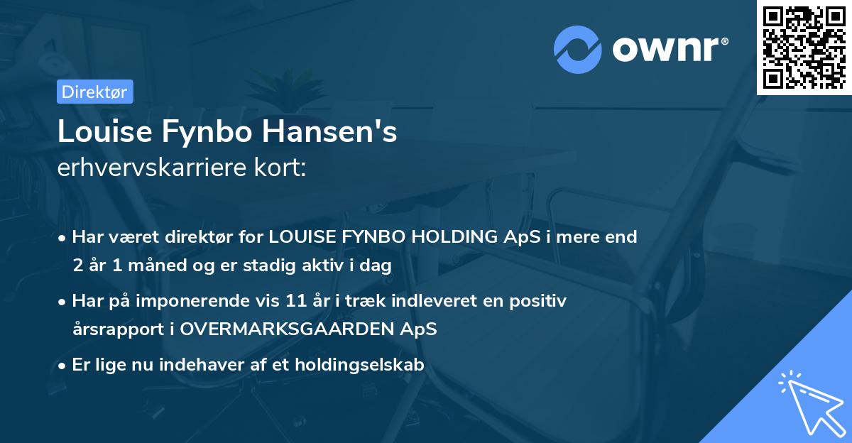 Louise Fynbo Hansen's erhvervskarriere kort