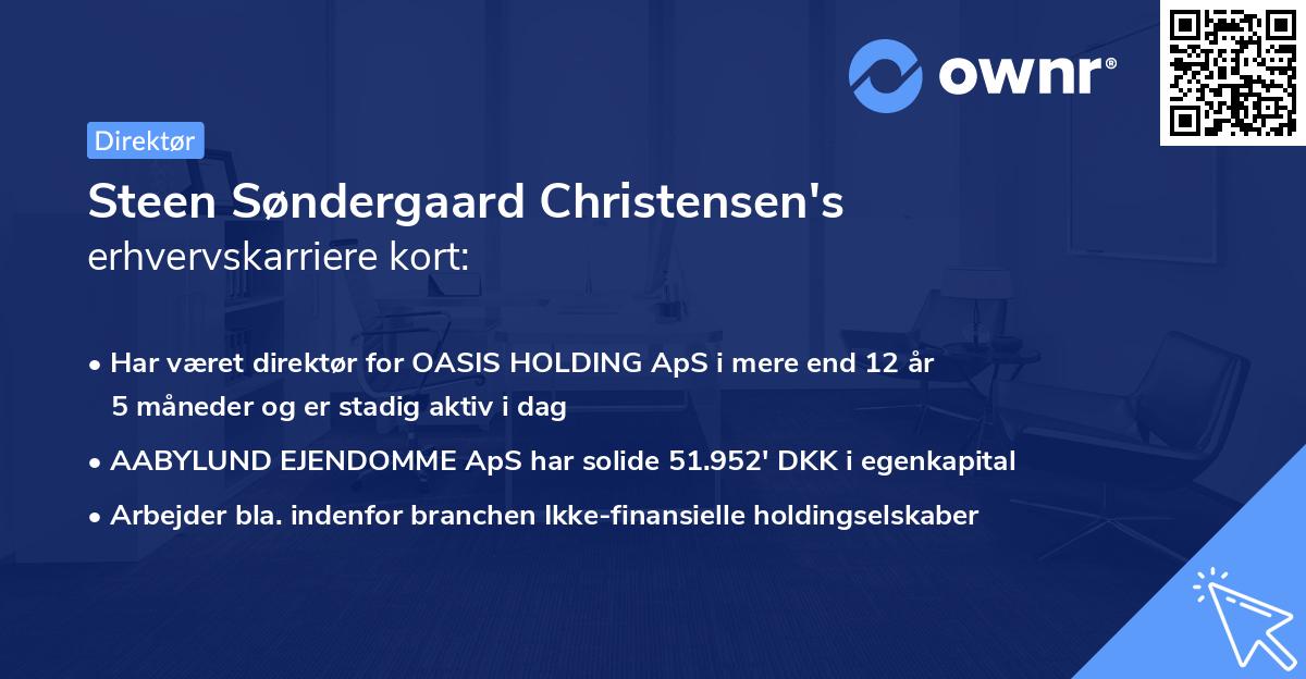 Steen Søndergaard Christensen's erhvervskarriere kort