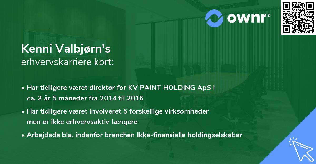 Kenni Valbjørn's erhvervskarriere kort