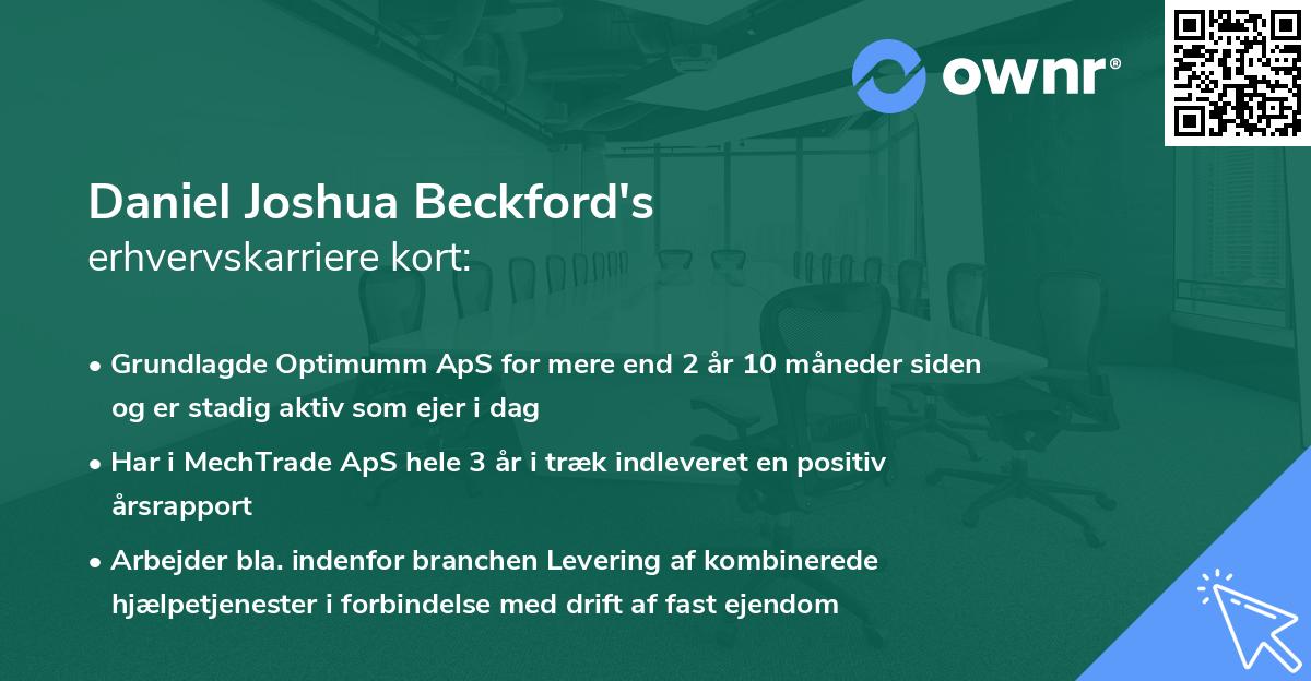 Daniel Joshua Beckford's erhvervskarriere kort