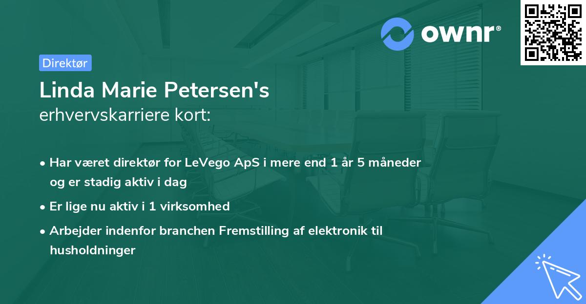 Linda Marie Petersen's erhvervskarriere kort