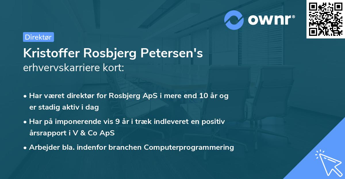 Kristoffer Rosbjerg Petersen's erhvervskarriere kort
