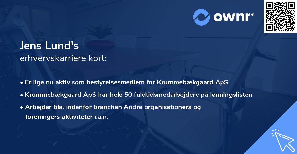 Jens Lund's erhvervskarriere kort