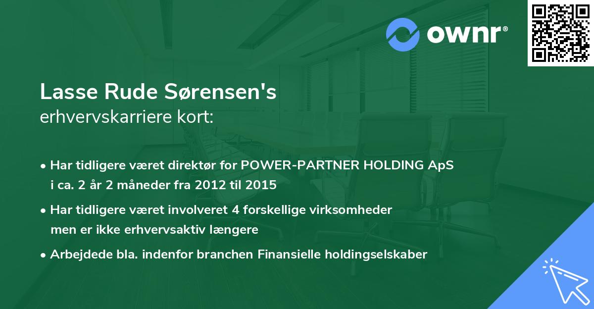 Lasse Rude Sørensen's erhvervskarriere kort