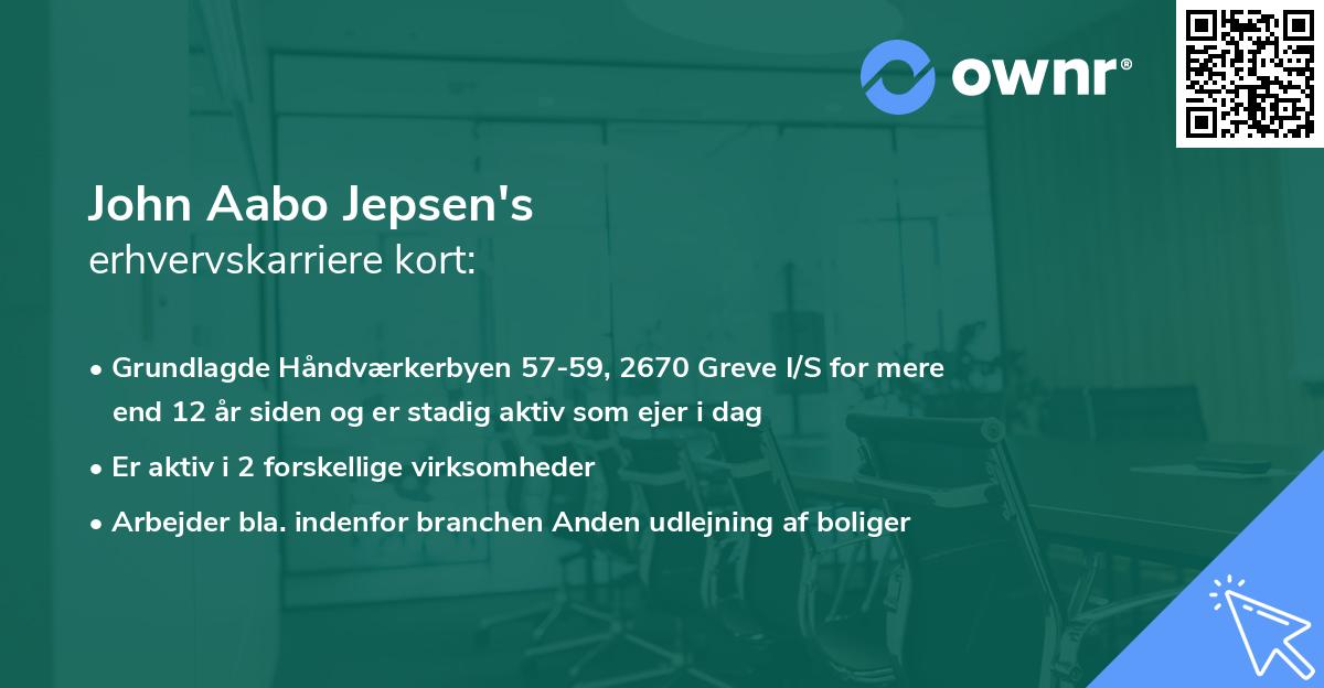 John Aabo Jepsen's erhvervskarriere kort