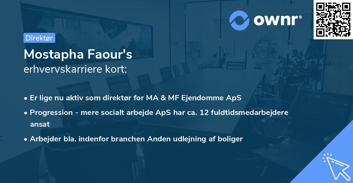 Mostapha Faour's erhvervskarriere kort