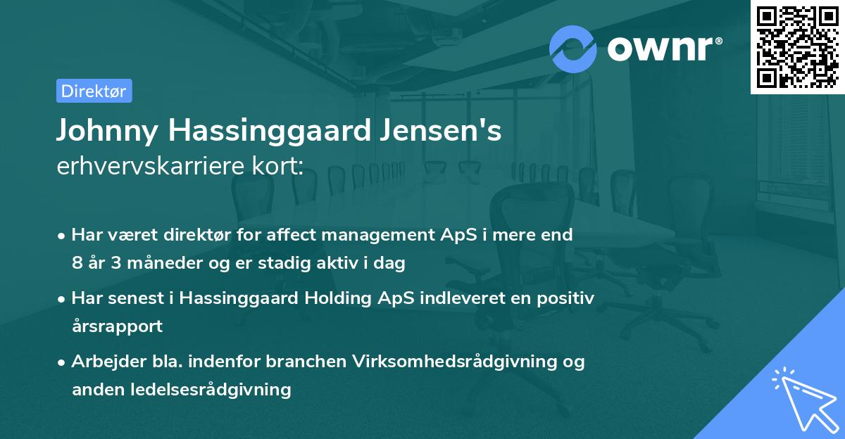Johnny Hassinggaard Jensen's erhvervskarriere kort