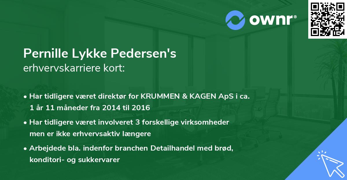 Pernille Lykke Pedersen's erhvervskarriere kort