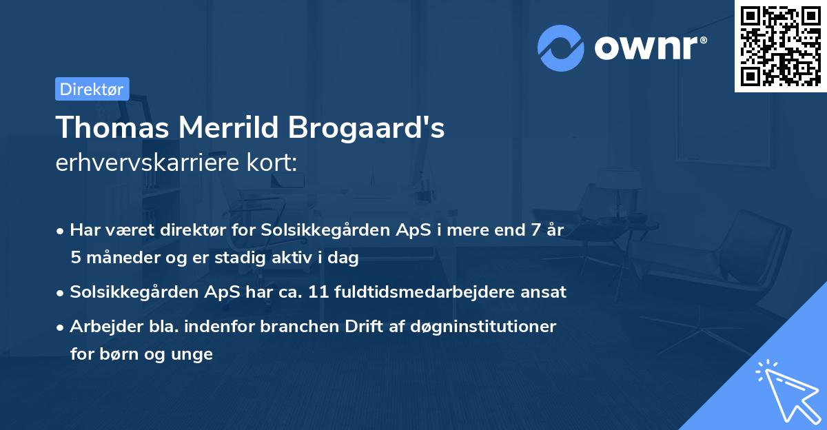 Thomas Merrild Brogaard's erhvervskarriere kort