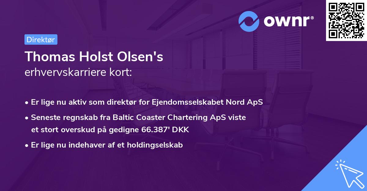 Thomas Holst Olsen's erhvervskarriere kort