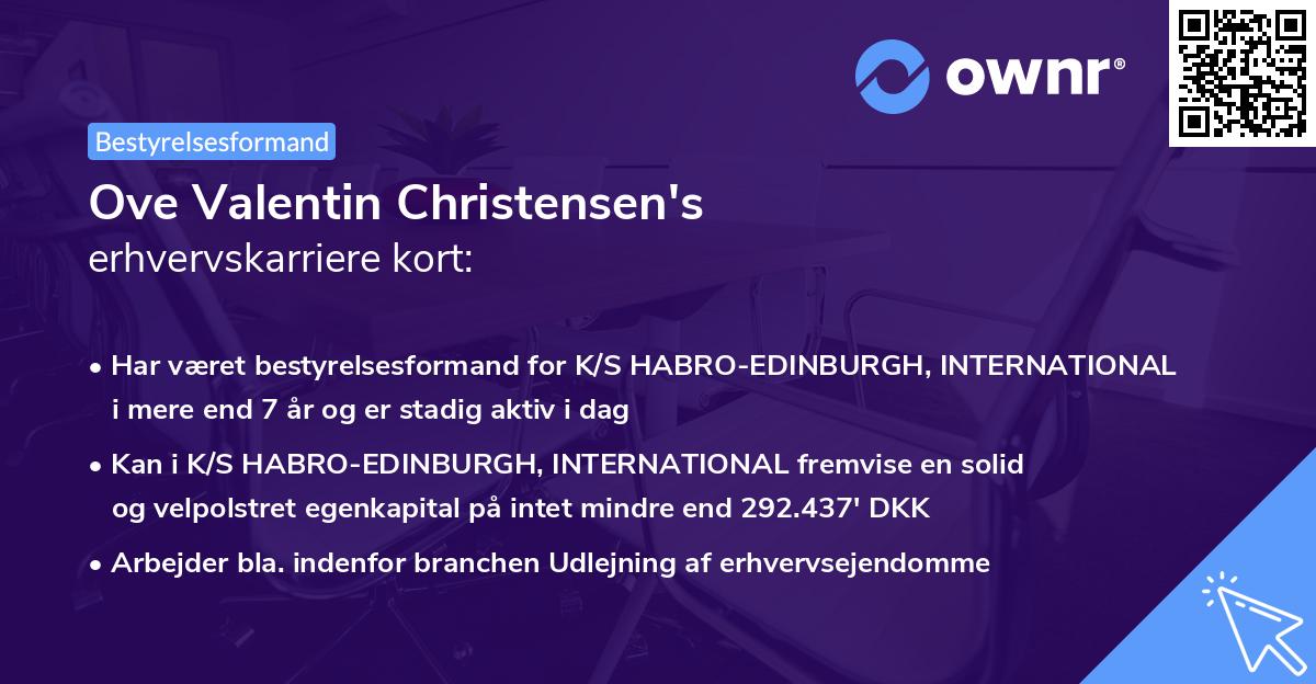 Ove Valentin Christensen's erhvervskarriere kort