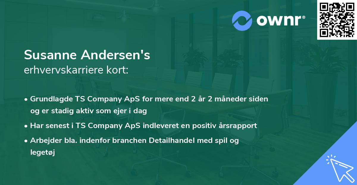 Susanne Andersen's erhvervskarriere kort