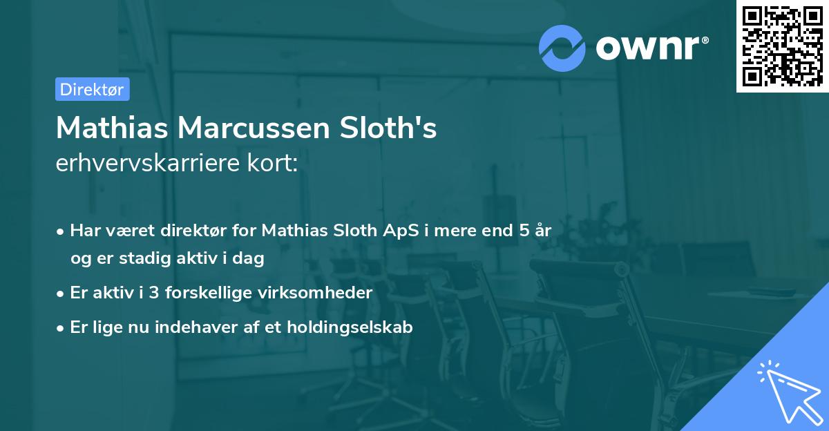 Mathias Marcussen Sloth's erhvervskarriere kort