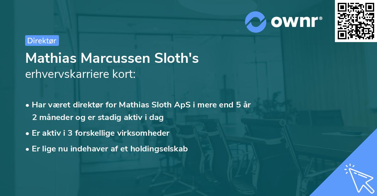 Mathias Marcussen Sloth's erhvervskarriere kort