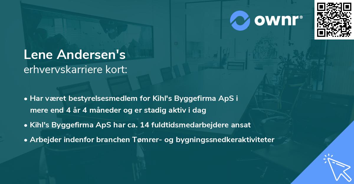 Lene Andersen's erhvervskarriere kort