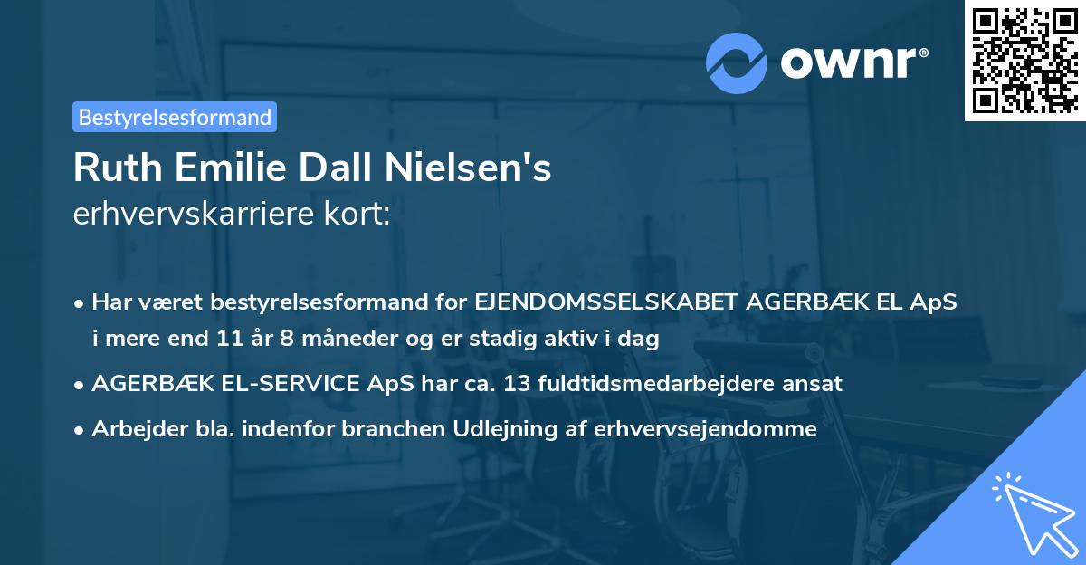 Ruth Emilie Dall Nielsen's erhvervskarriere kort
