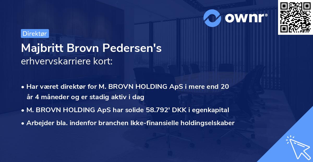 Majbritt Brovn Pedersen's erhvervskarriere kort