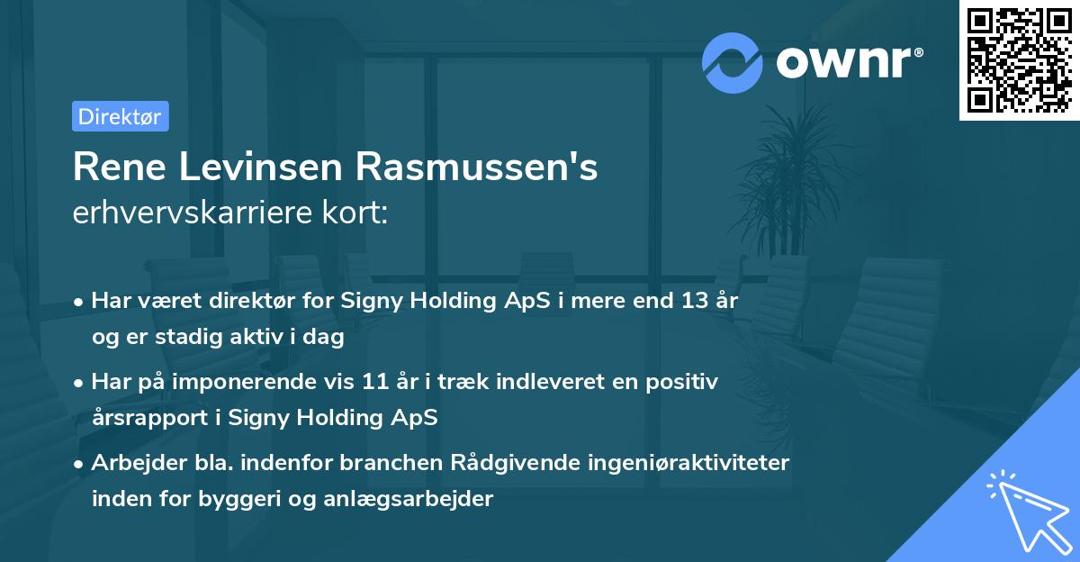 Rene Levinsen Rasmussen's erhvervskarriere kort