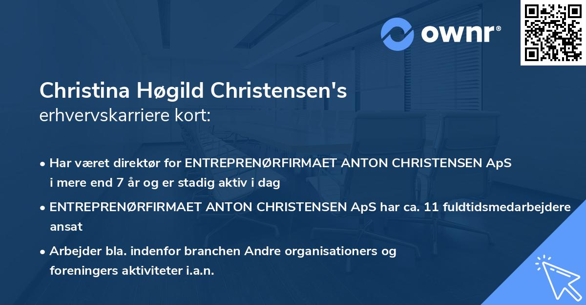 Christina Høgild Christensen's erhvervskarriere kort
