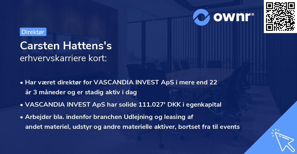 Carsten Hattens's erhvervskarriere kort