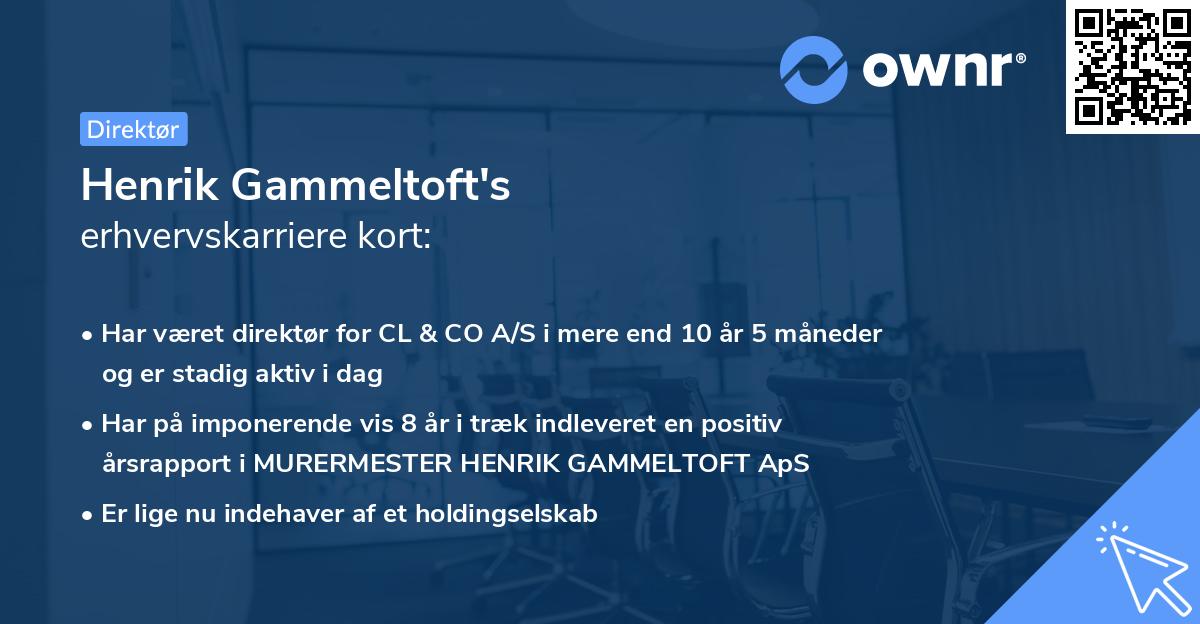 Henrik Gammeltoft's erhvervskarriere kort