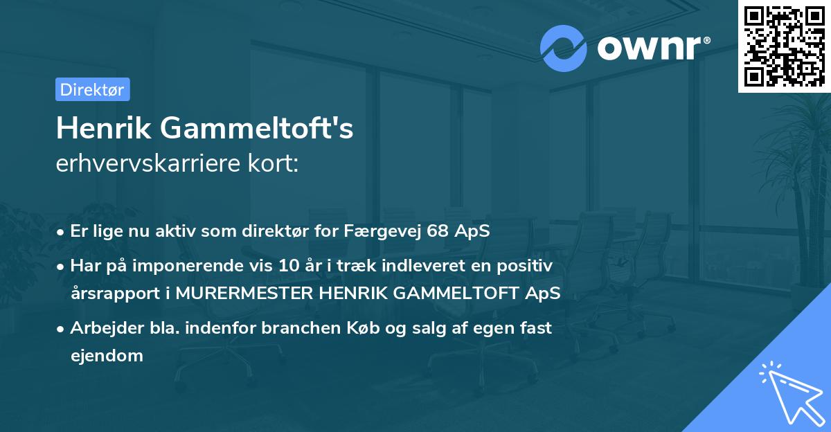 Henrik Gammeltoft's erhvervskarriere kort