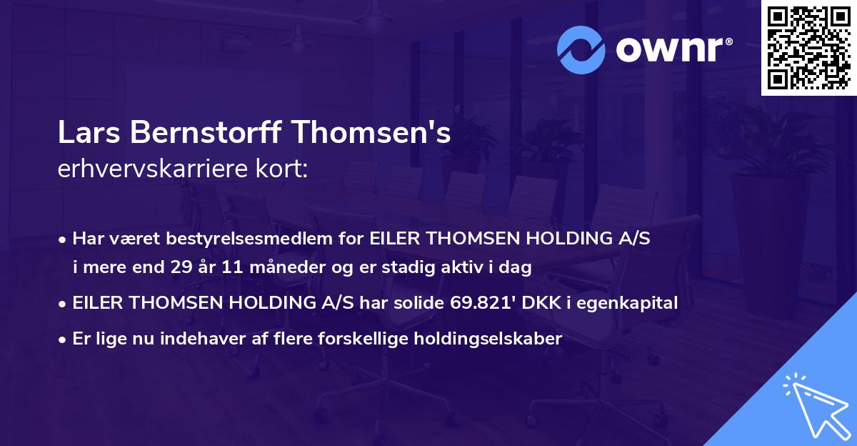 Lars Bernstorff Thomsen's erhvervskarriere kort