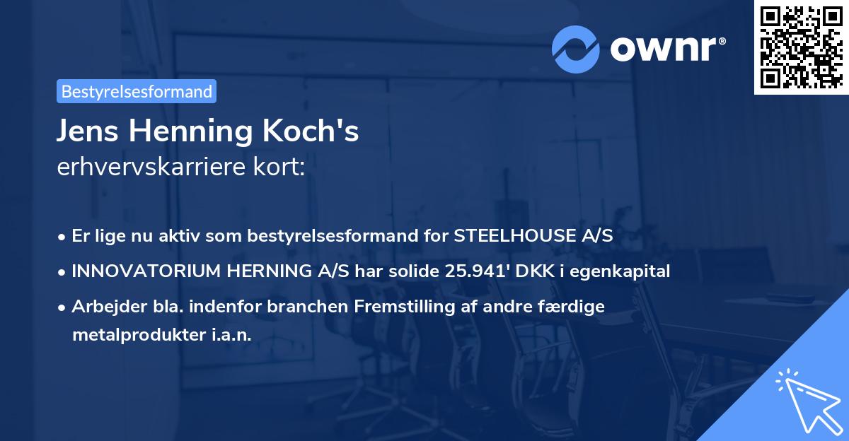 Jens Henning Koch's erhvervskarriere kort