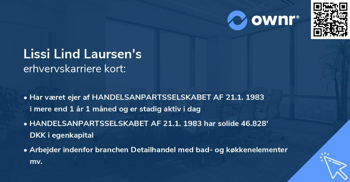 Lissi Lind Laursen's erhvervskarriere kort
