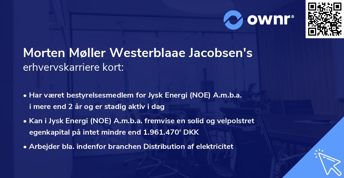 Morten Møller Westerblaae Jacobsen's erhvervskarriere kort