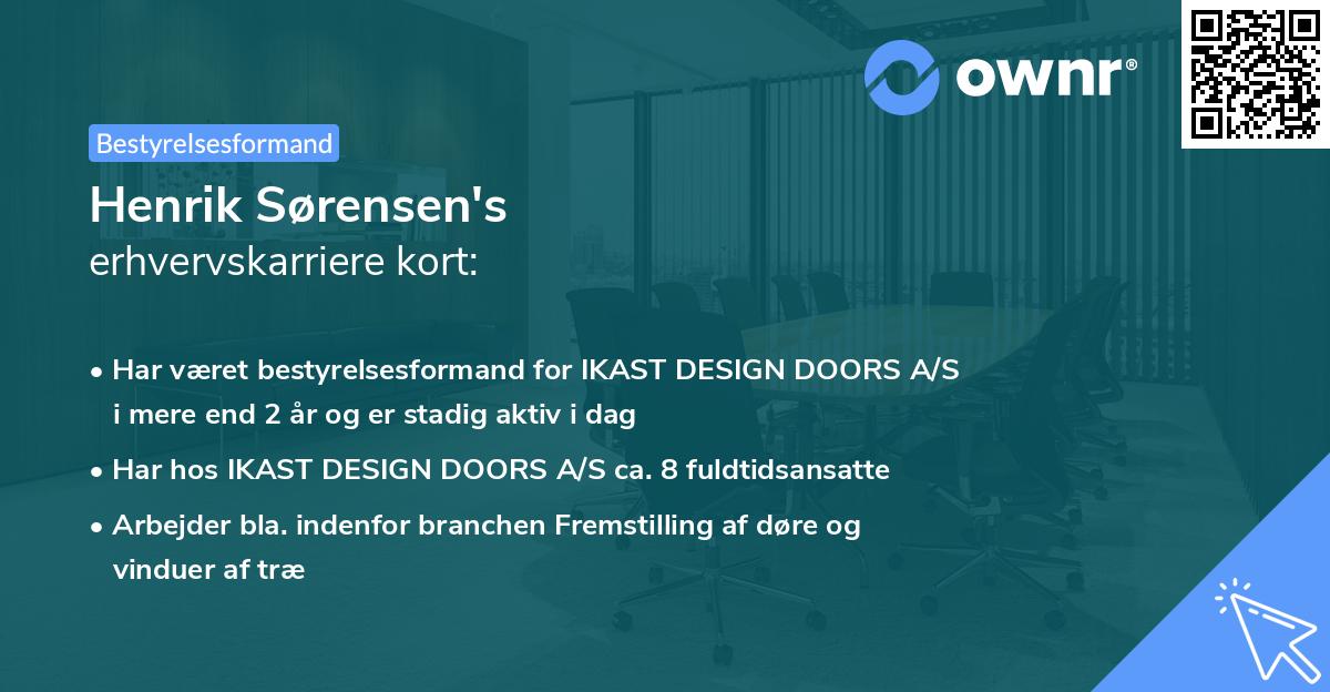 Henrik Sørensen's erhvervskarriere kort