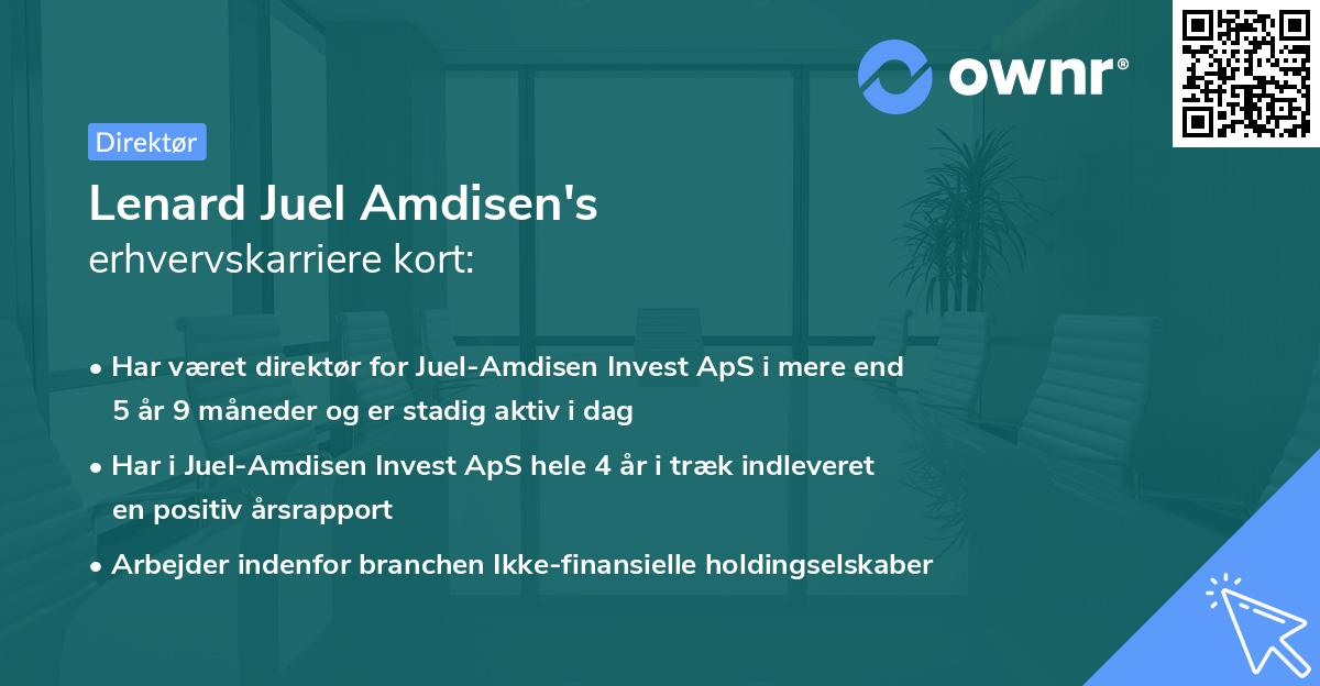 Lenard Juel Amdisen's erhvervskarriere kort