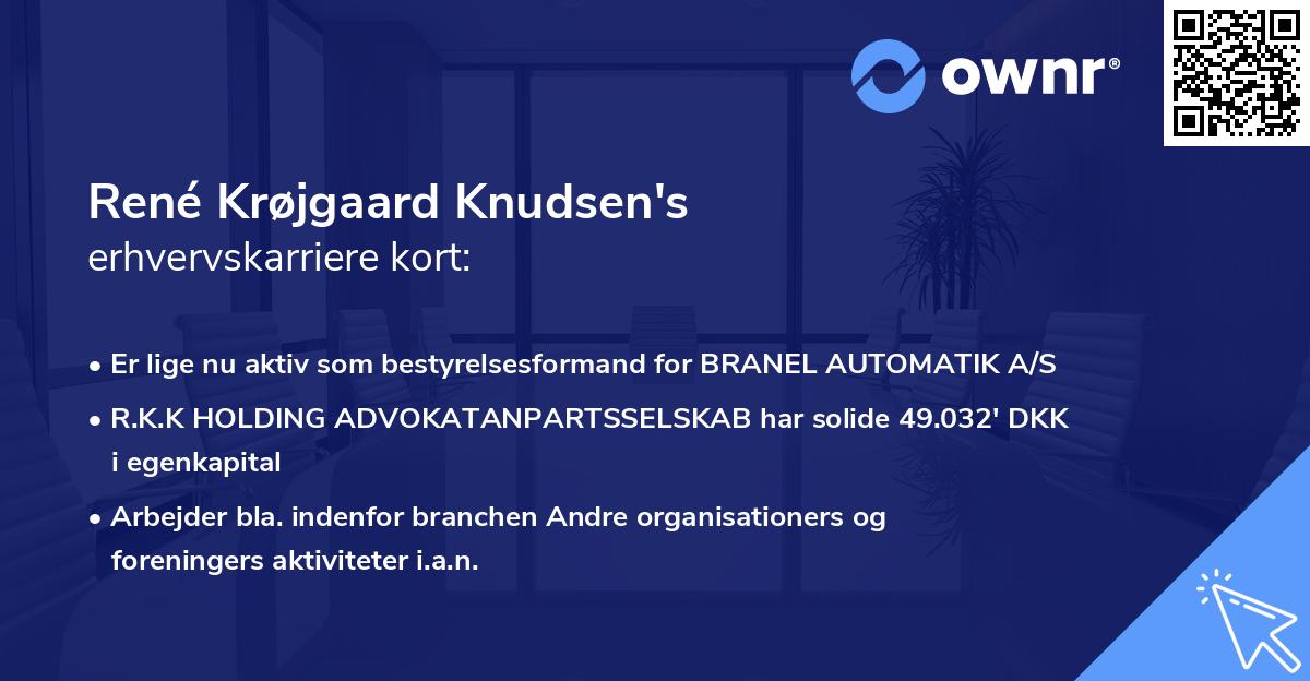 René Krøjgaard Knudsen's erhvervskarriere kort