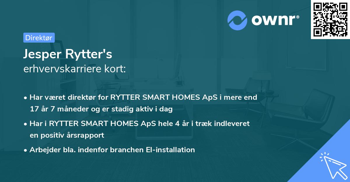 Jesper Rytter's erhvervskarriere kort
