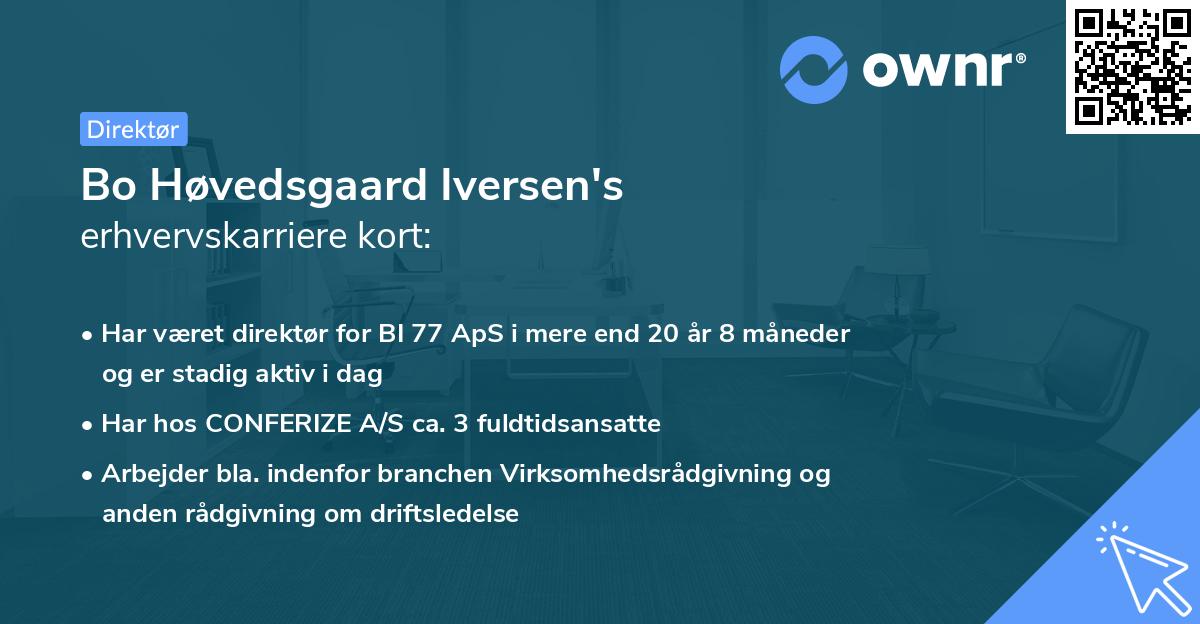 Bo Høvedsgaard Iversen's erhvervskarriere kort