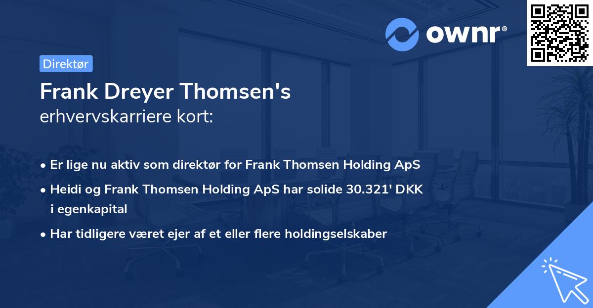 Frank Dreyer Thomsen's erhvervskarriere kort