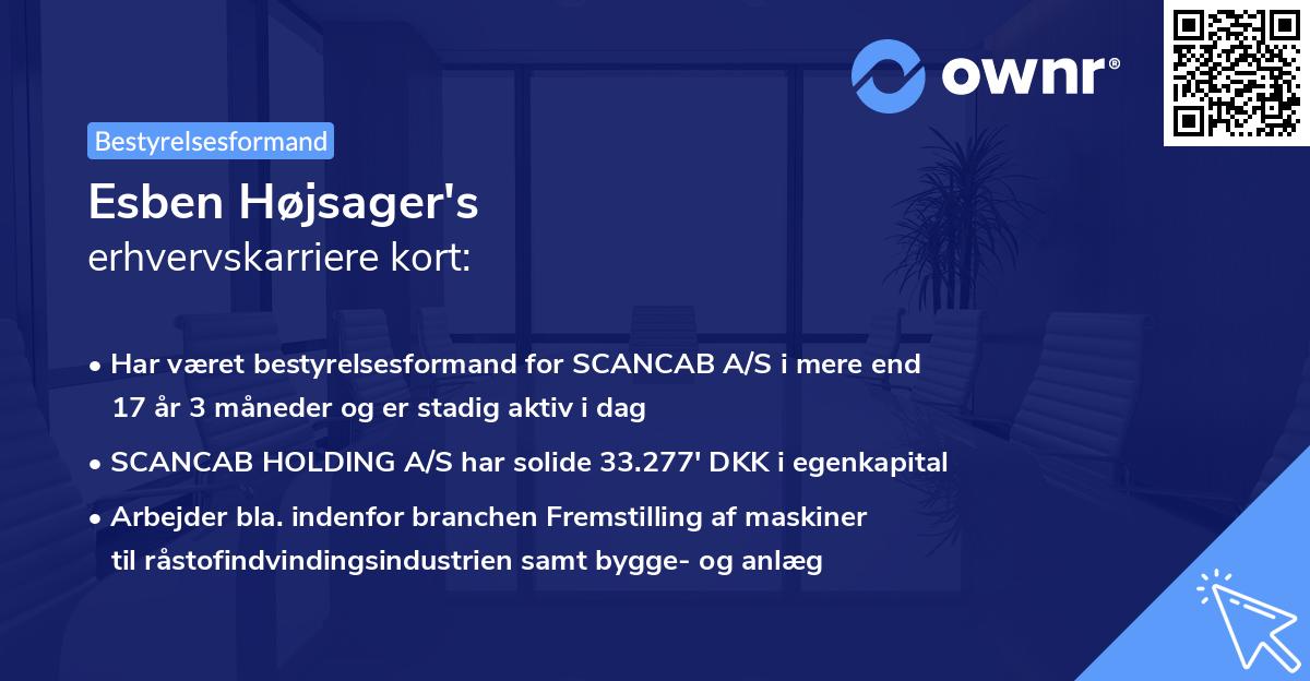 Esben Højsager's erhvervskarriere kort