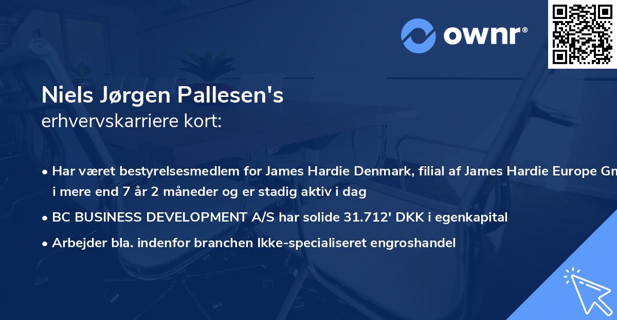 Niels Jørgen Pallesen's erhvervskarriere kort