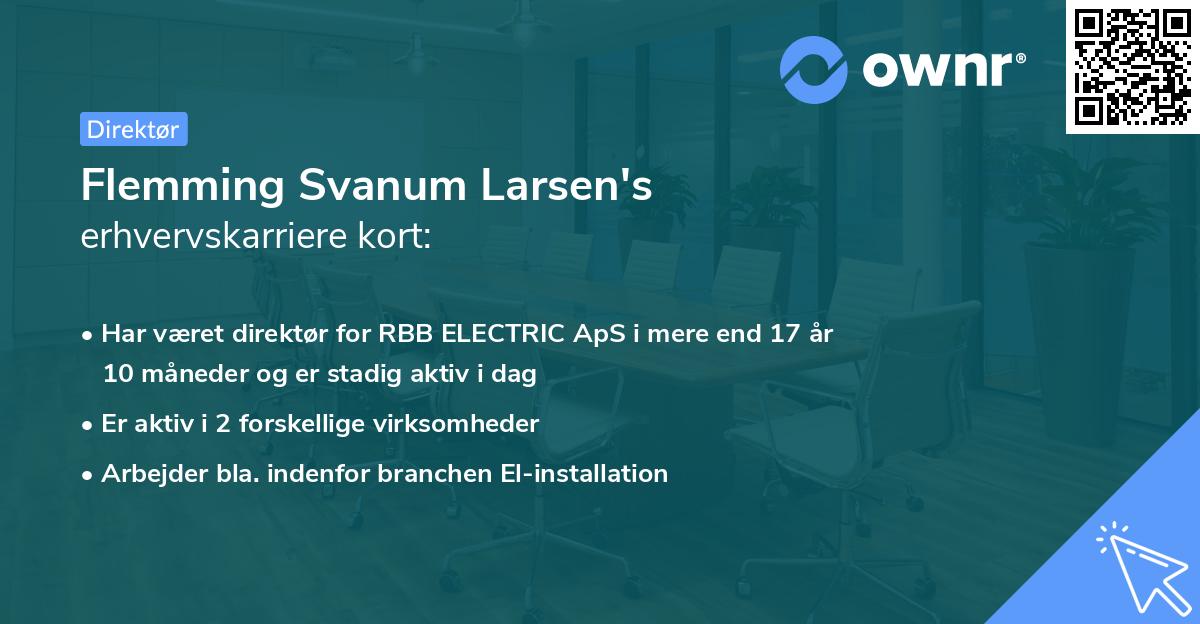 Flemming Svanum Larsen's erhvervskarriere kort