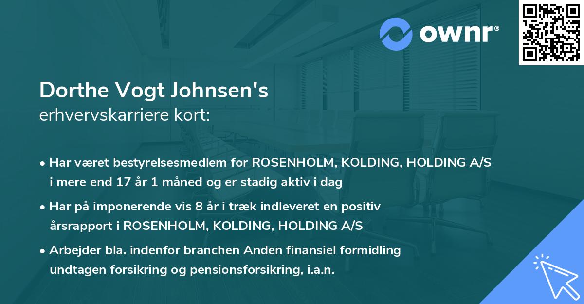 Dorthe Vogt Johnsen's erhvervskarriere kort