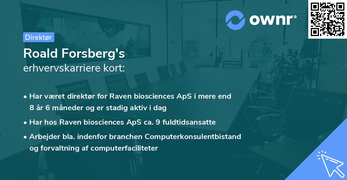 Roald Forsberg's erhvervskarriere kort